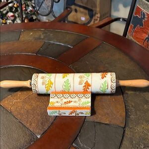 Colorful  temptations Leaf Pattern Rolling Pin